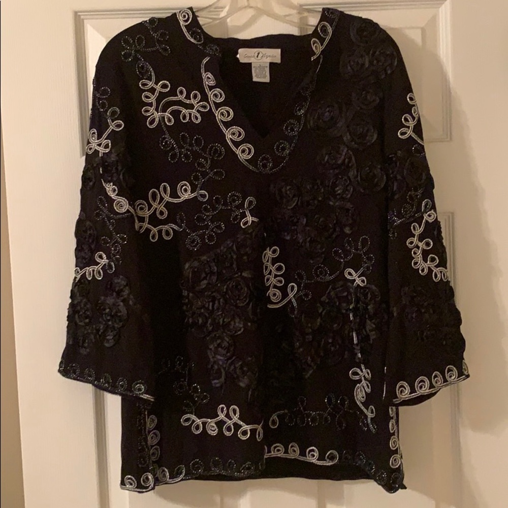 Black & White Sequined Top